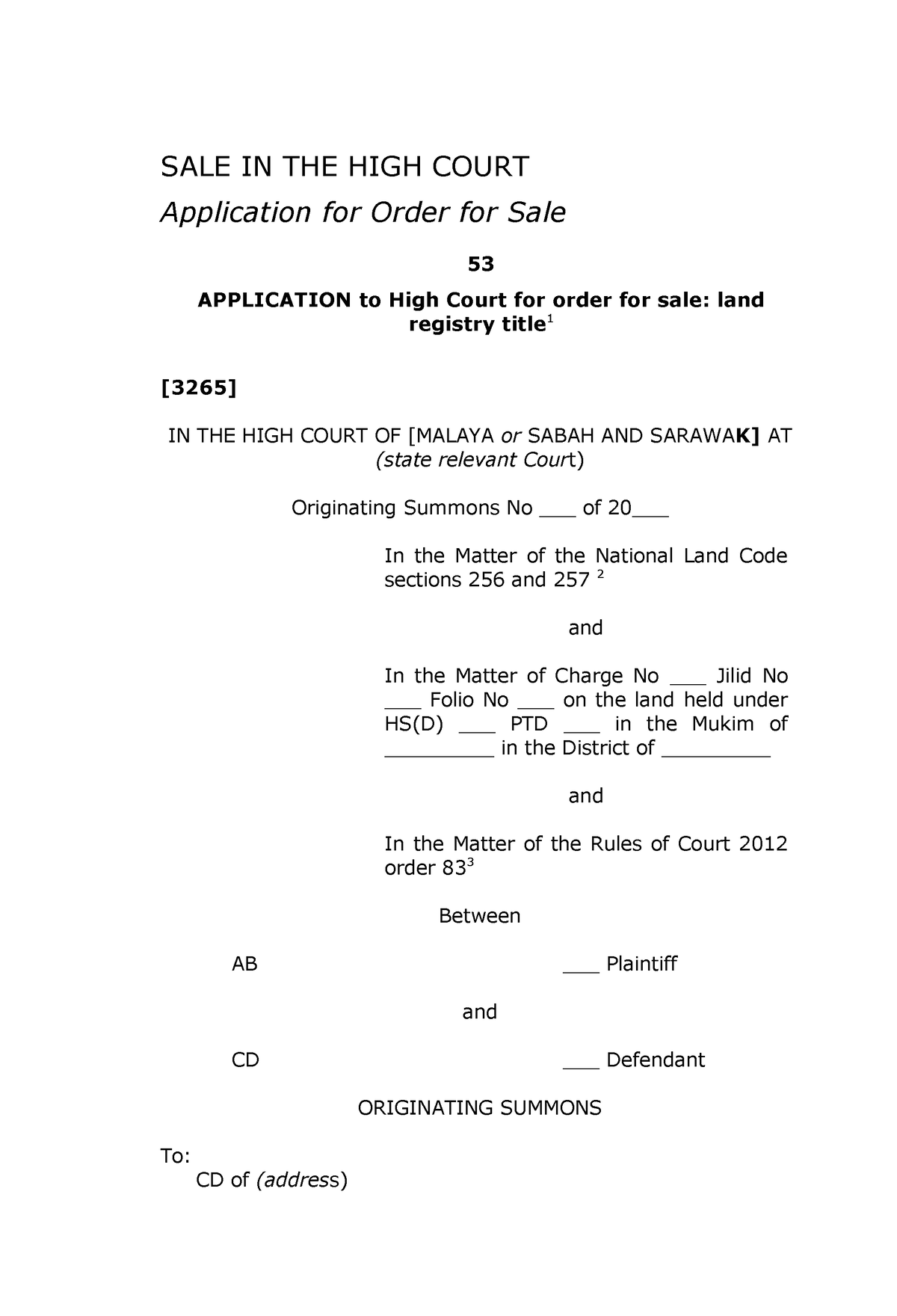 53-application-to-high-court-for-order-for-sale-land-registry-title