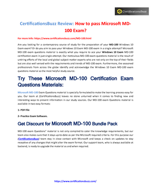 Exam 2019, questions and answers - CertificationsBuzz Review: How to pass Microsoft  MD- 100 Exam? - Sns-Brigh10