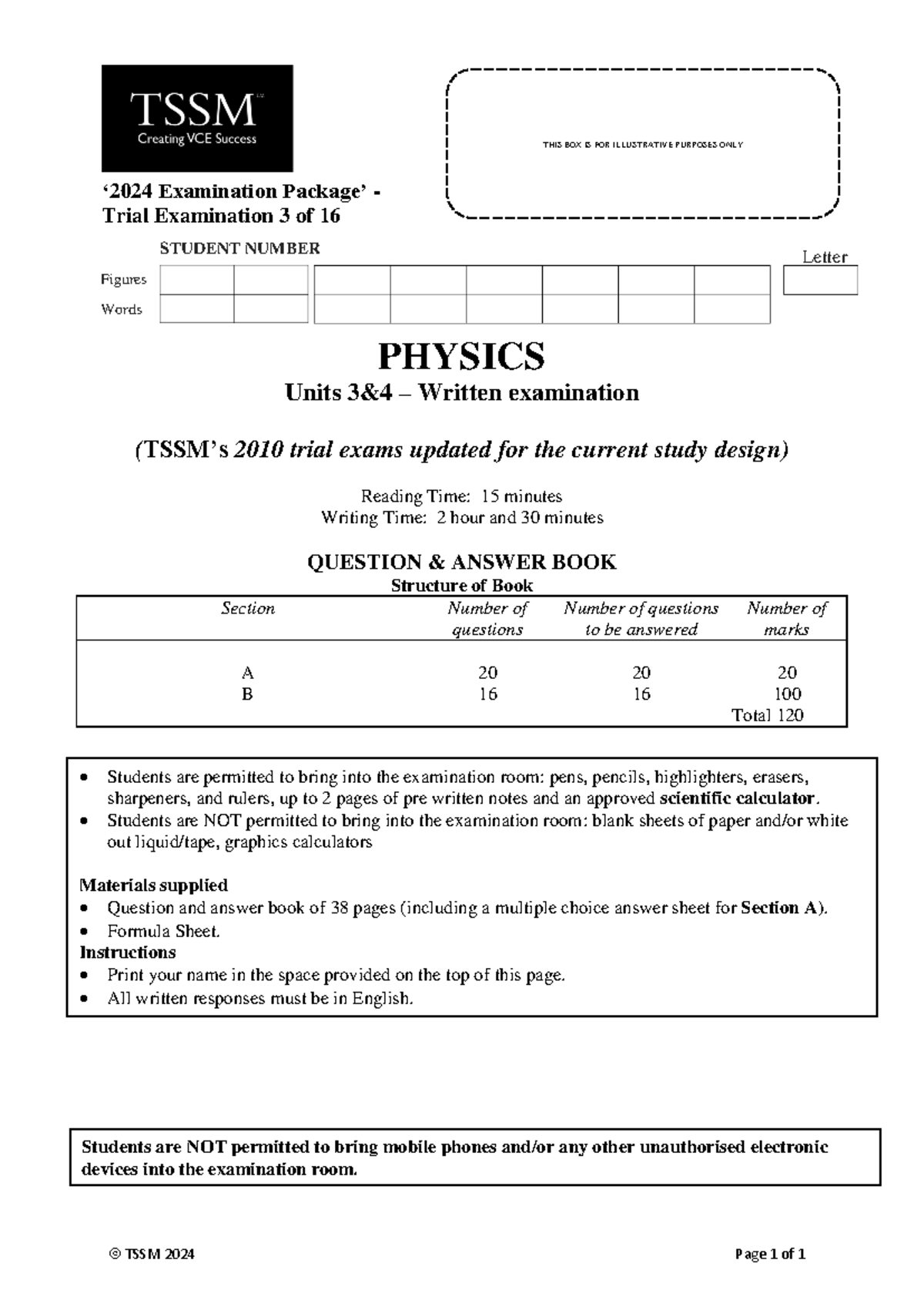 Physics 2024 Trial Exam TSSM Figures Words ‘ 2024 Examination Package