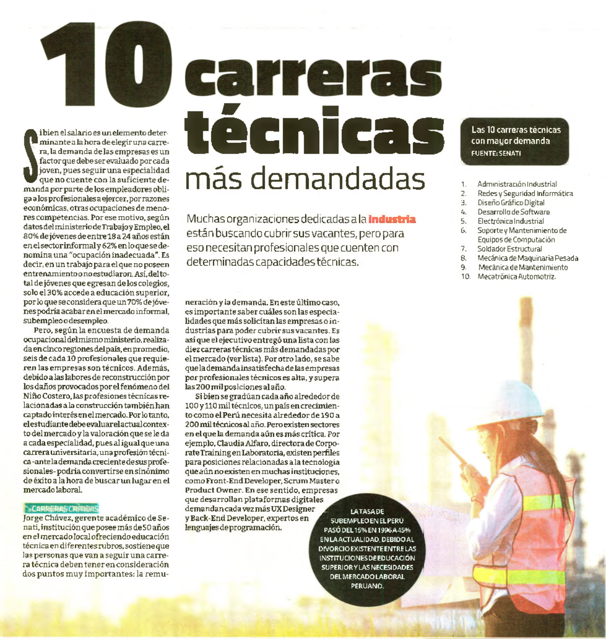 Carreras con más demanda 2019. Profe - Las 10 carreras técnicas con ...