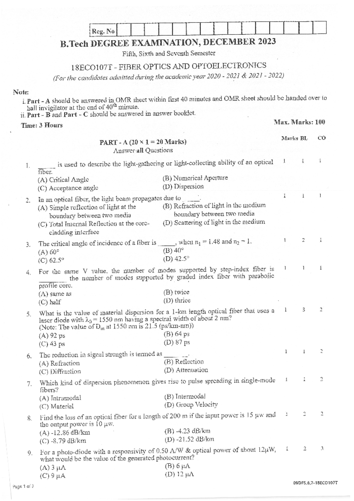 Exam paper 4 - 21ECO105T - Reg. No B DEGREE EXAMINATION, DECEMBER 2023 ...