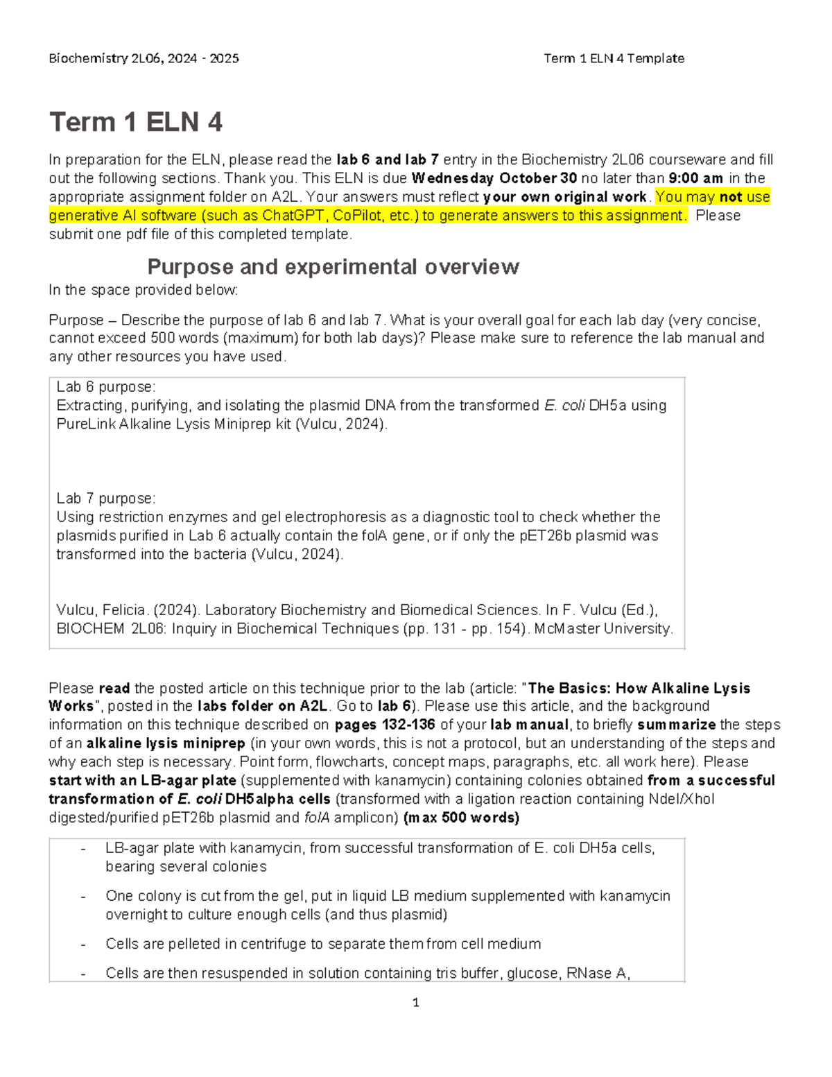 Term 1 ELN 4 template - Eln - Term 1 ELN 4 In preparation for the ELN ...