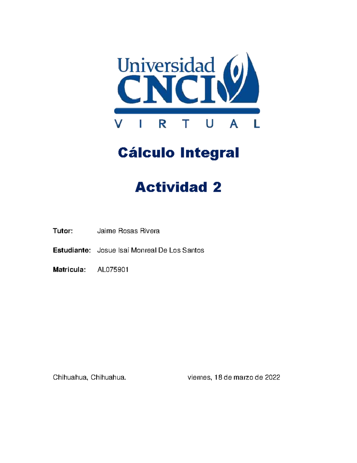 Calculo Integral Actividad 2 - C·lculo Integral Actividad 2 Tutor ...