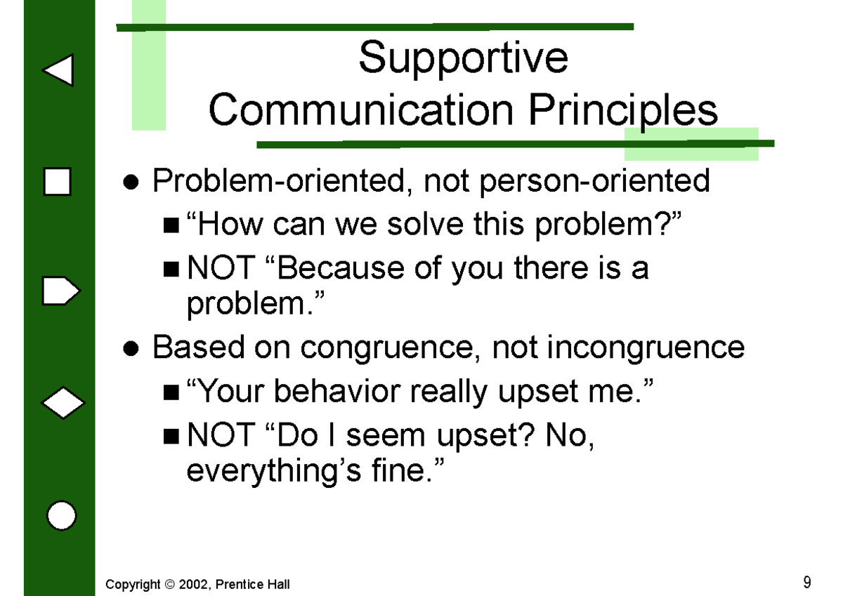 8 - 123 - Communication Principles Problem-oriented, not person ...