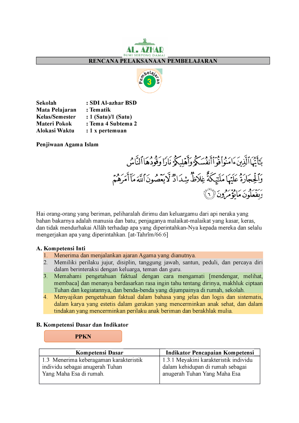 RPP TEMA 4 SUB 3 PB 3 - RPP Tema 4 Subtema 3 PB 3 - RENCANA PELAKSANAAN ...
