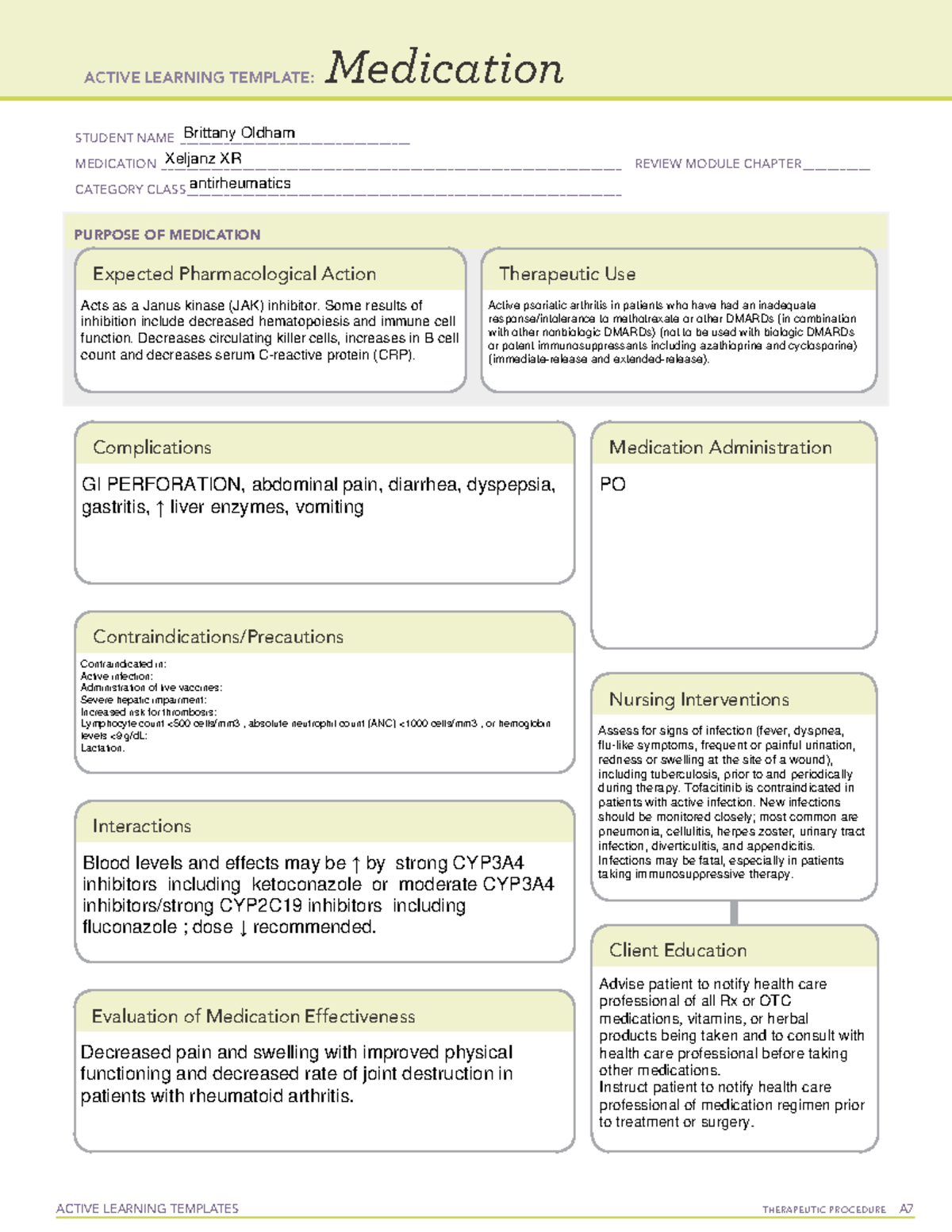 X Medications 1 - G. Gouda - STUDENT NAME ...