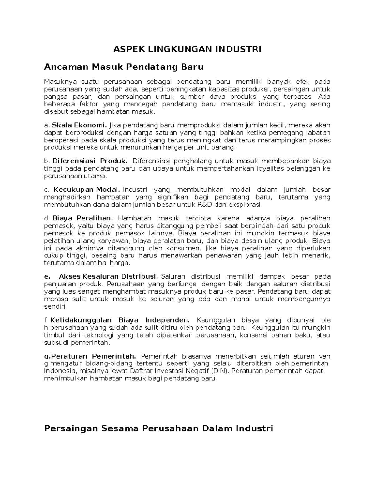 Studi Kelayakan Bisnis Online Shop: Aspek Lingkungan Industri