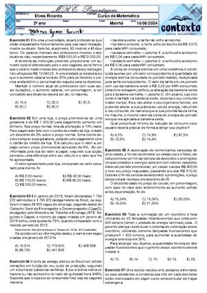 Atividade 1- Matemática Aplicada - Metodos Quantitativos Matematicos ...