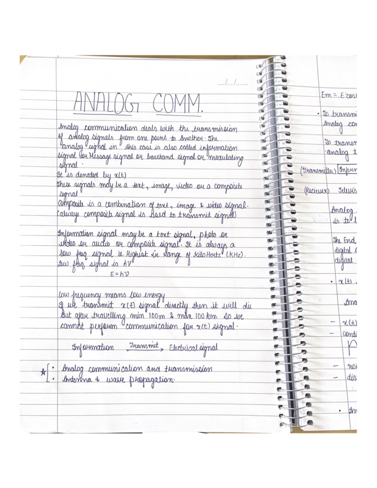 Analog-1 - Notes on Analog Communication CS-I subject - Electrical ...