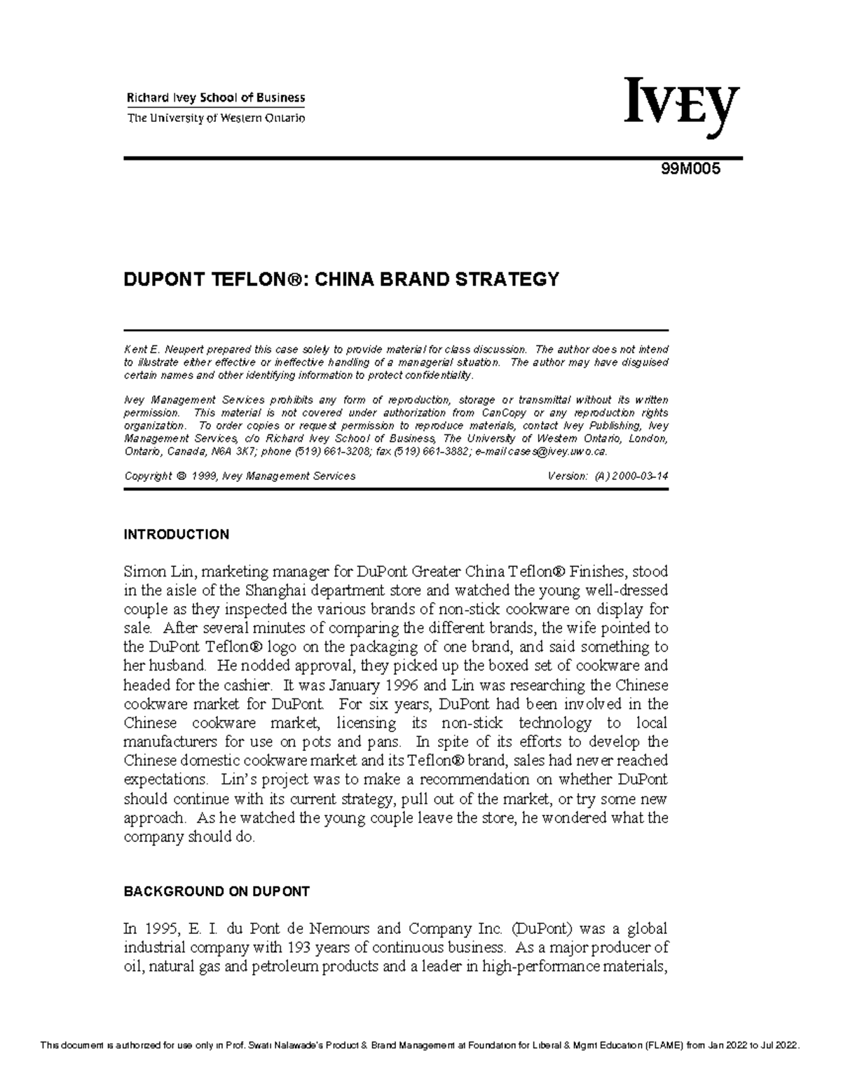 Dupont Teflon China Brand Strategy ̊ı