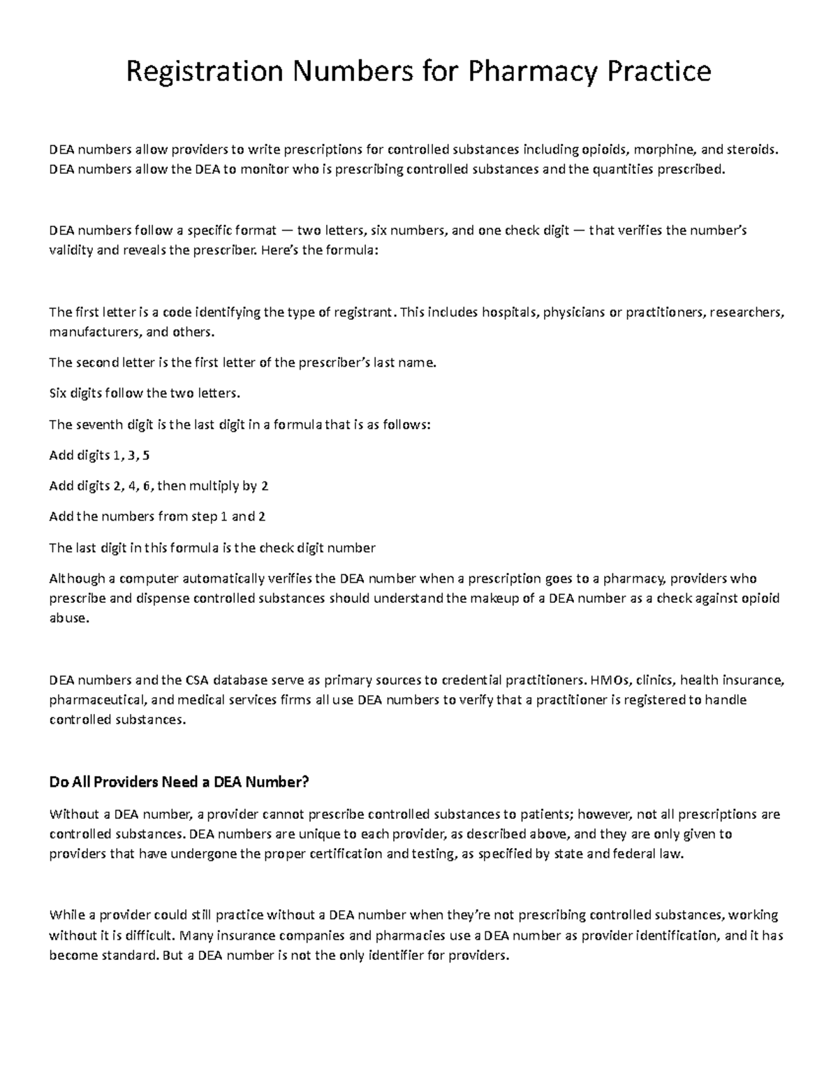 DEA Numbers and How to Check Them Registration Numbers for Pharmacy