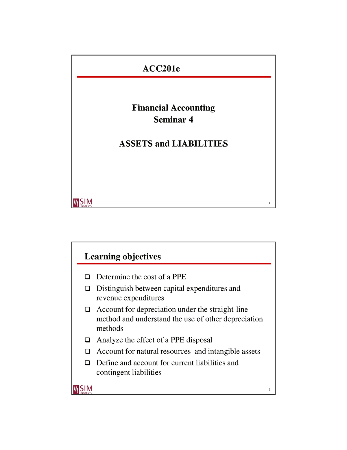 Seminar 4 - Class Handout - 1 Financial Accounting Seminar 4 ASSETS And ...