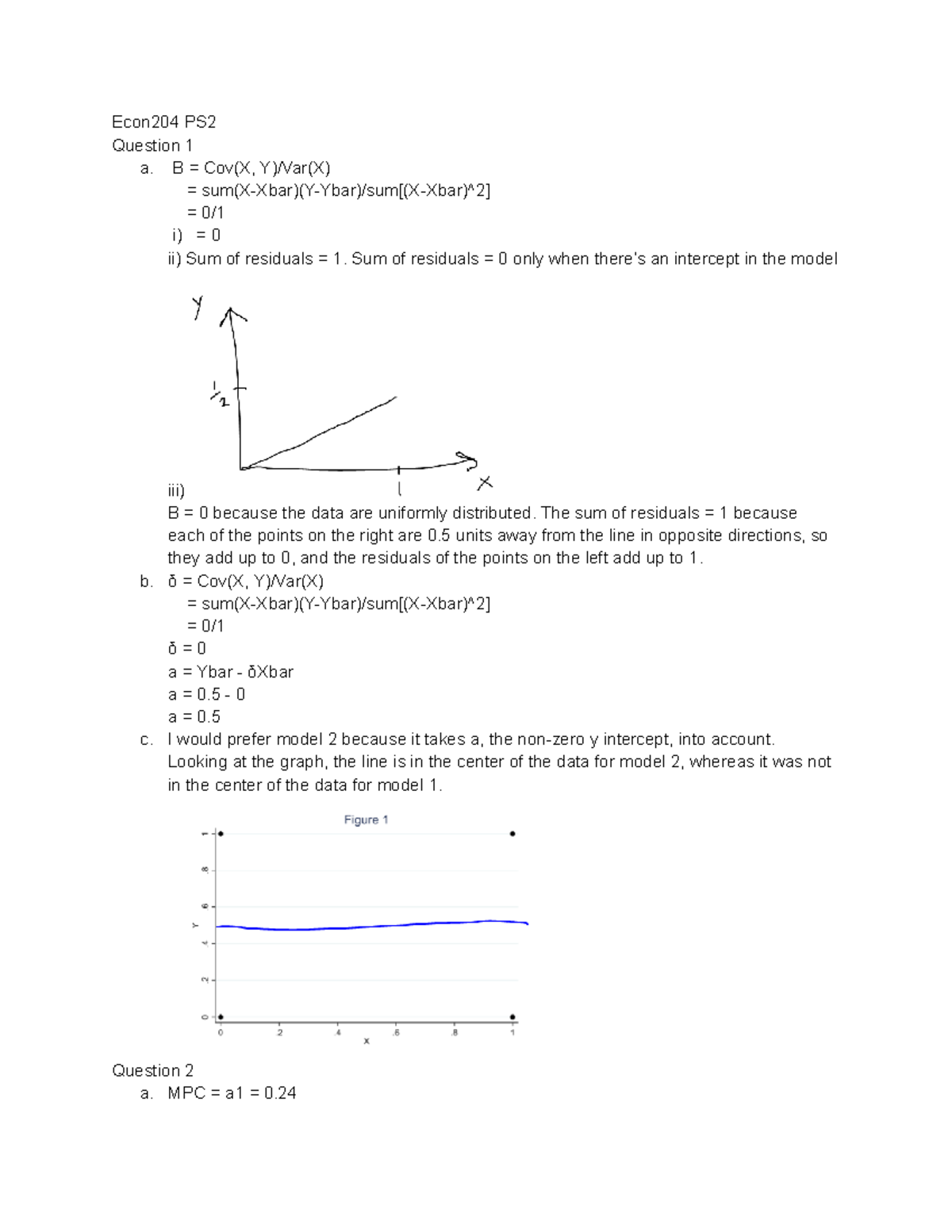 Econ204 ps2 - assignment coursework - Econ204 PS Question 1 a. Β = Cov ...