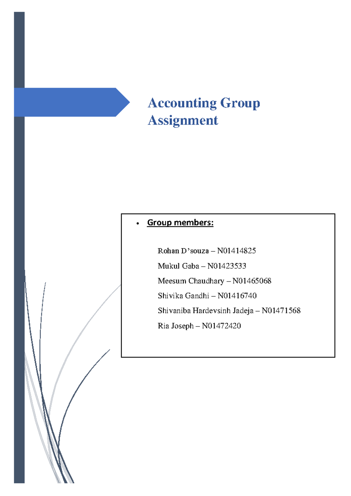Accounts Assignment Group #3 - Accounting Group Assignment Group ...