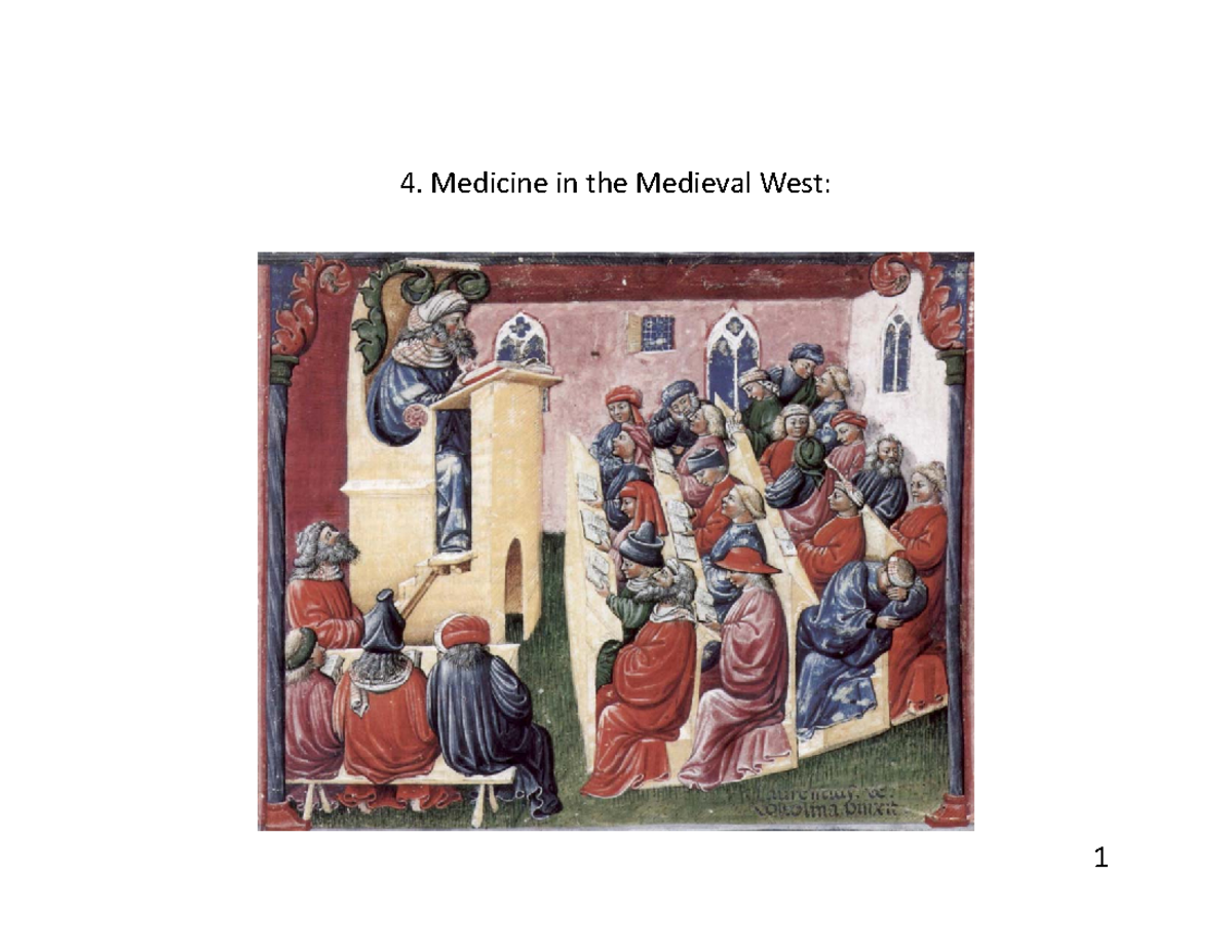 4.2 Medicine In The Medieval West - ϭ κ. MediĐiŶe IŶ The Medieǀal West ...