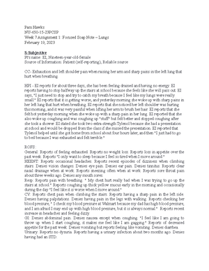 Neurological SOAP Note - Neurological SOAP Note Barbra Scheirer Regis ...
