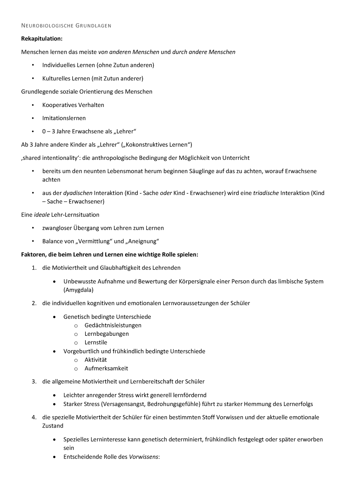 Neurobiologische Grundlagen - NEUROBIOLOGISCHE GRUNDLAGEN ...