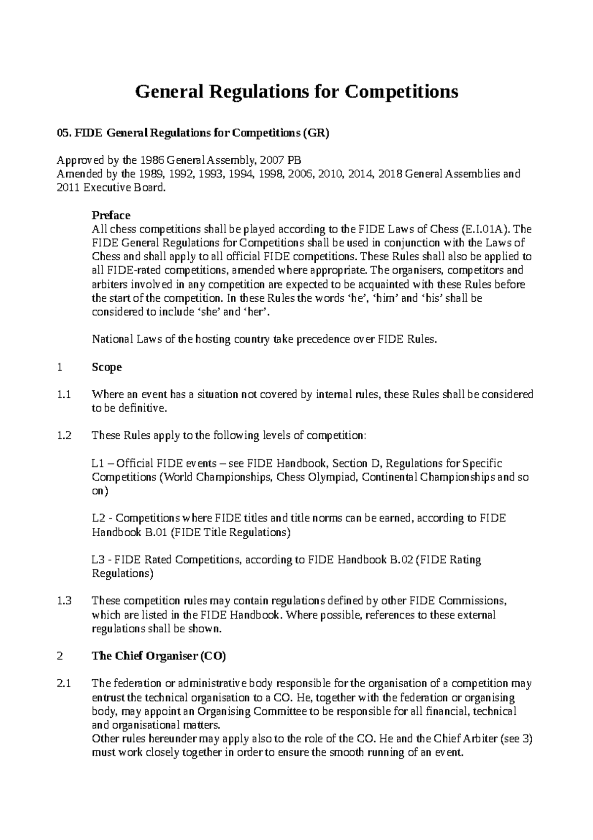 Competition Rules Summary LLB law General Regulations for