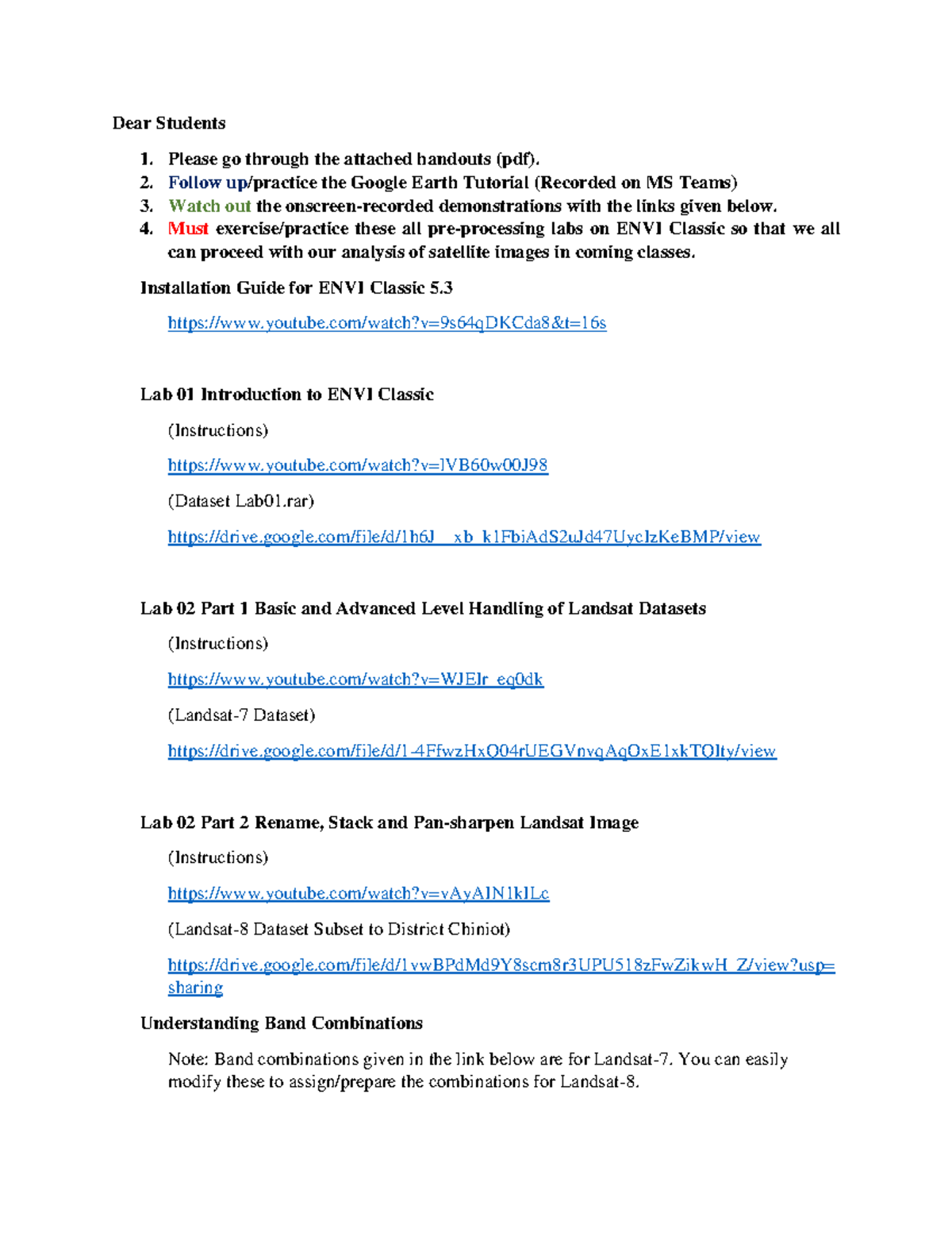 1. Announcement - Dear Students Please go through the attached handouts ...