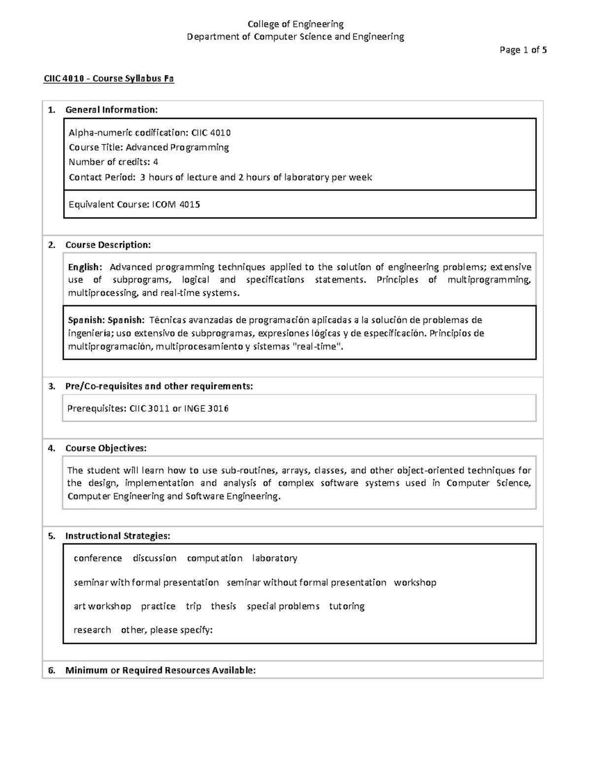 CIIC-4010 - info - University of Puerto Rico - Mayagüez Campus College ...