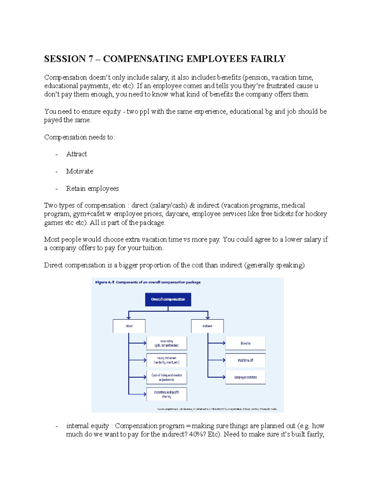 HR-final-notes - fiche HR - SESSION 7 – COMPENSATING EMPLOYEES FAIRLY ...
