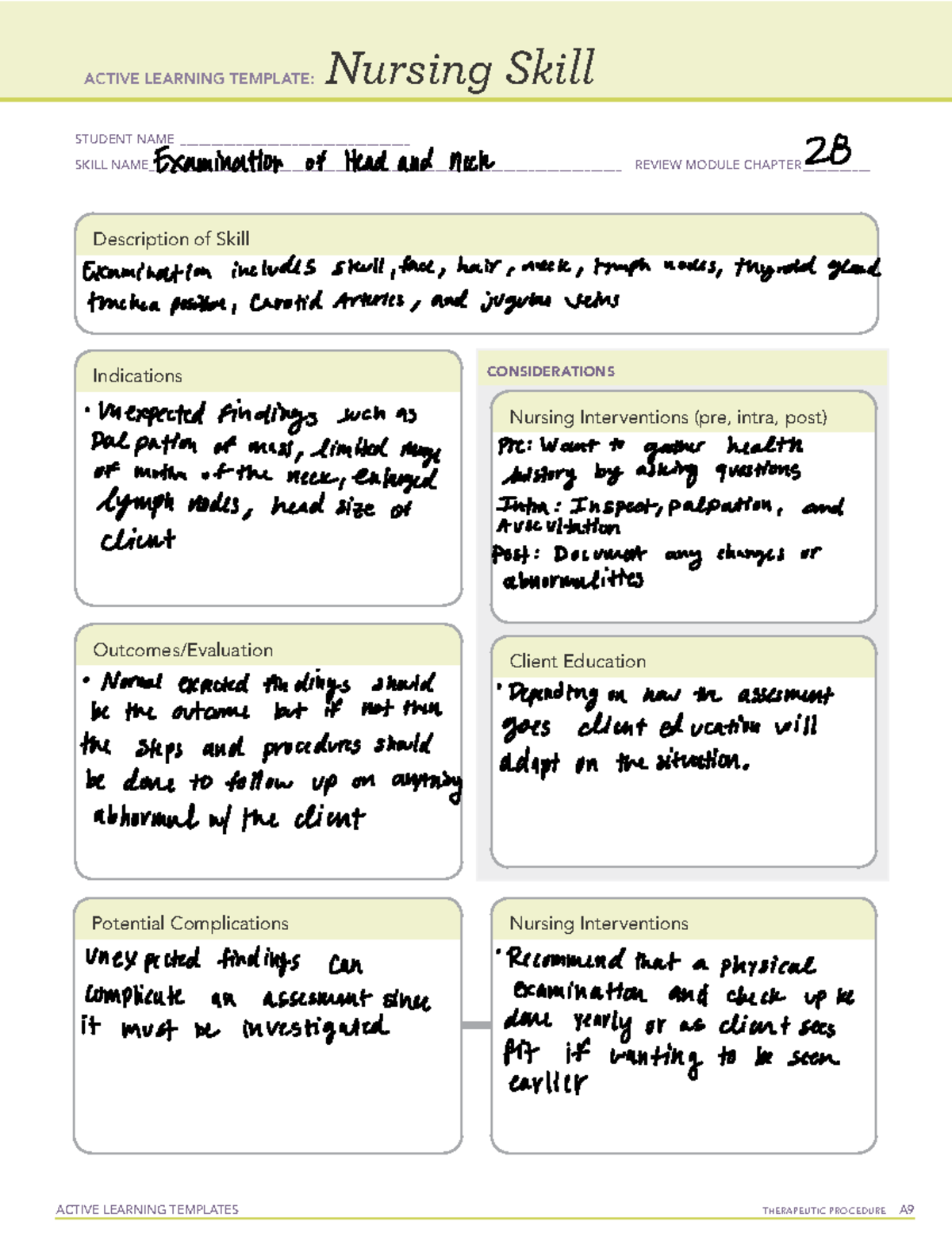 Examination of head and neck - ACTIVE LEARNING TEMPLATES THERAPEUTIC ...