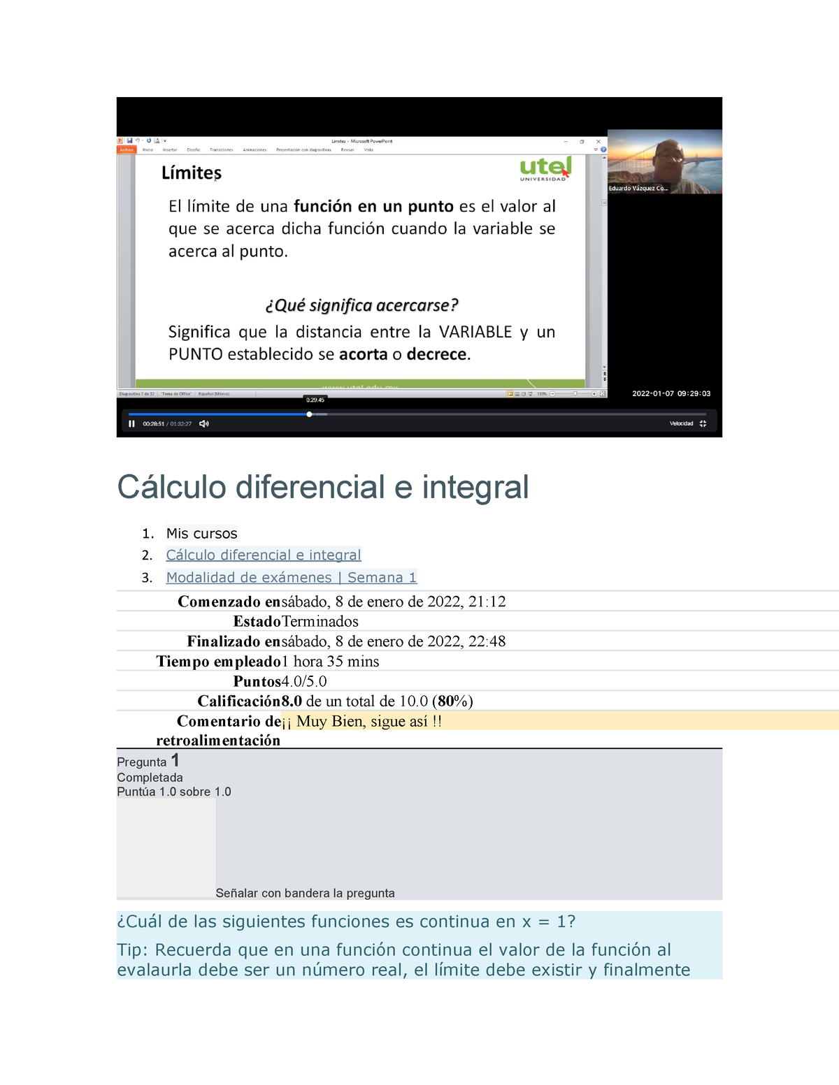 Cálculo Diferencial E Integral- Examen - Cálculo Diferencial E Integral ...