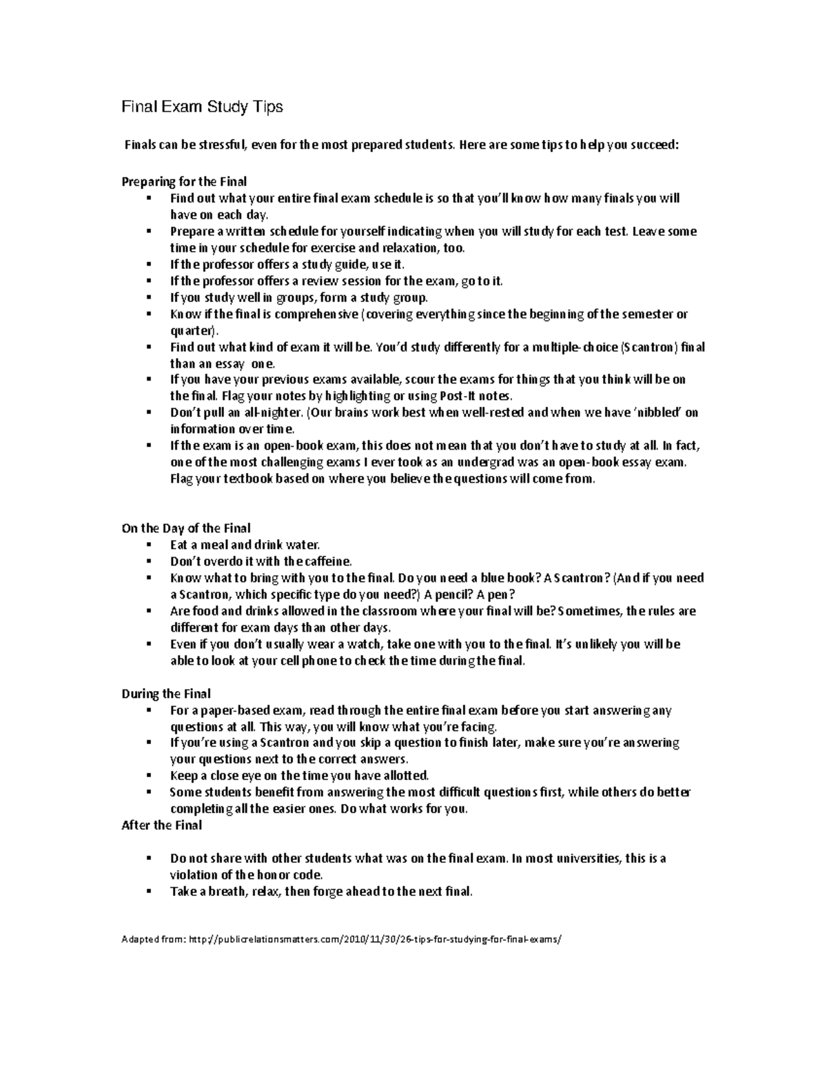 Final Exam Study Tips Try to get an excellent choise - Final Exam Study ...