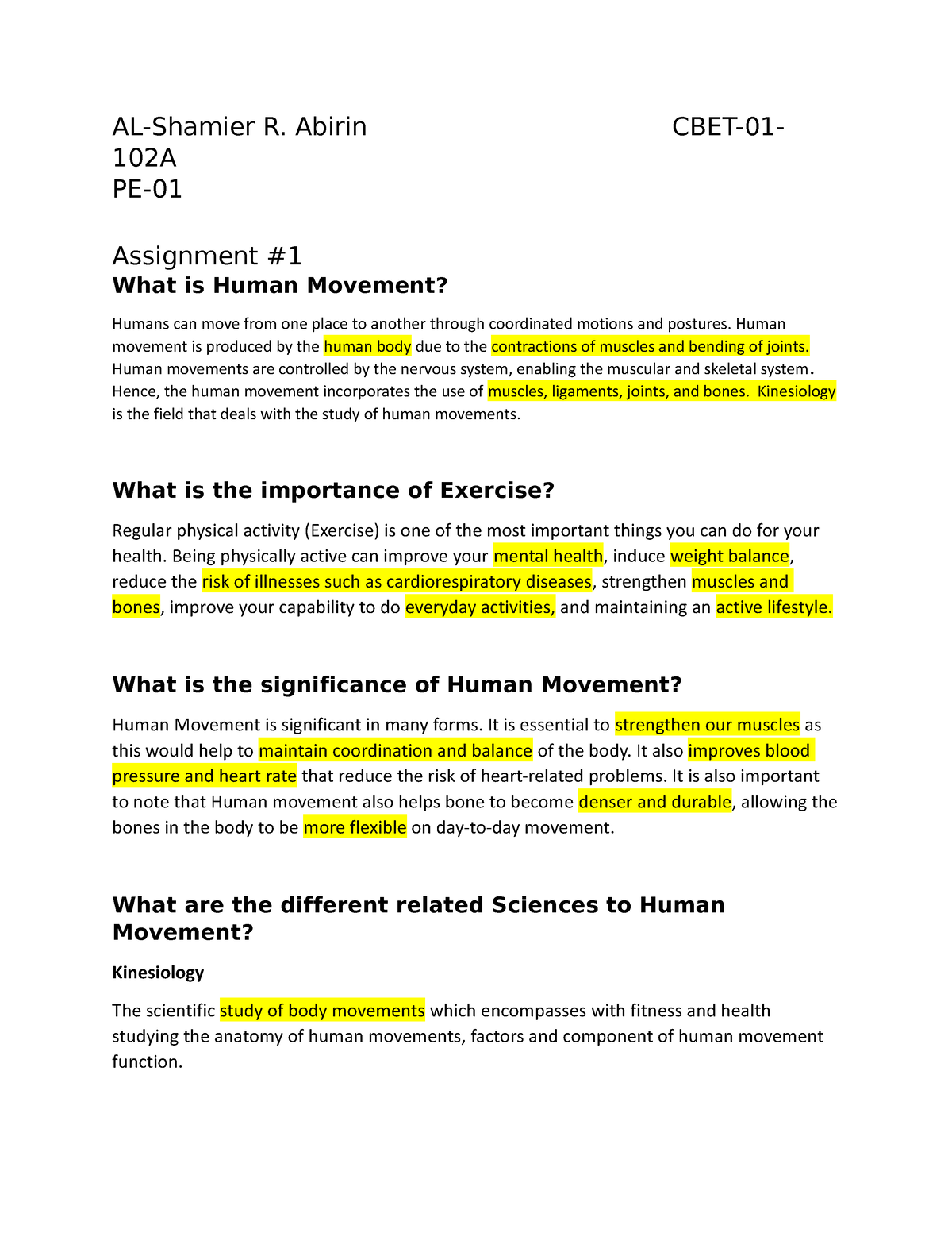 Activity 1 (PE-01) - PATHFIT1 - Bs Accountancy - Studocu