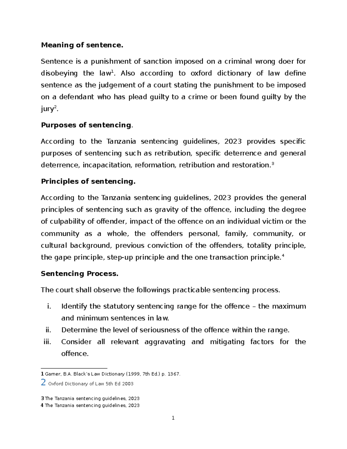 Introduction - Meaning of sentence. Sentence is a punishment of ...