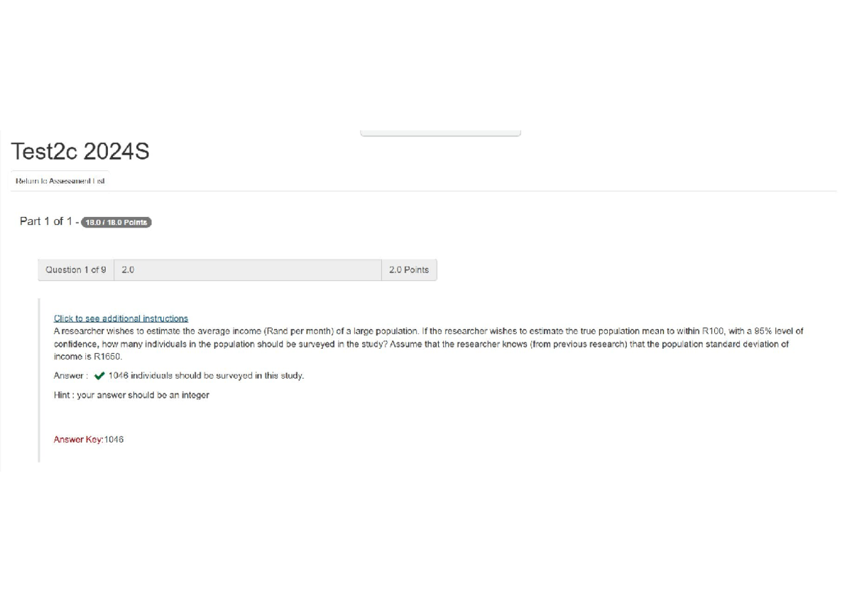 TEST 2C Stats - TEST 2 - Test2c 2024S Return to Assessment List Part 1 ...