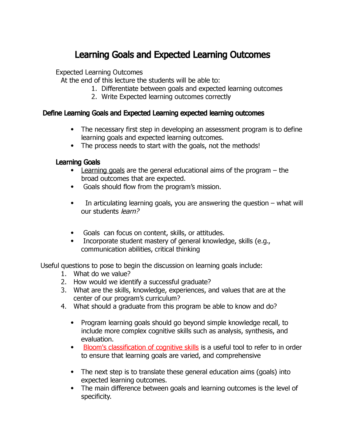 learning-goals-and-expected-learning-outcomes-differentiate-between