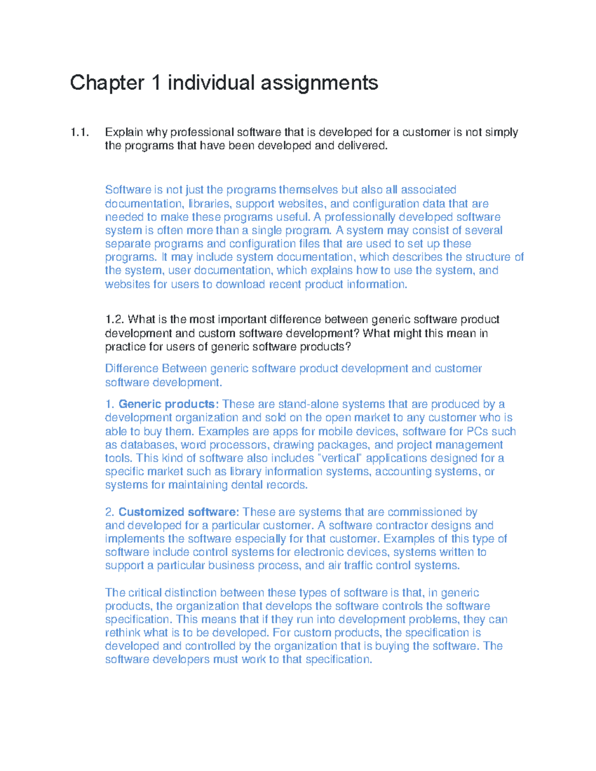 Chapter 1 individual assignments - Chapter 1 individual assignments ...