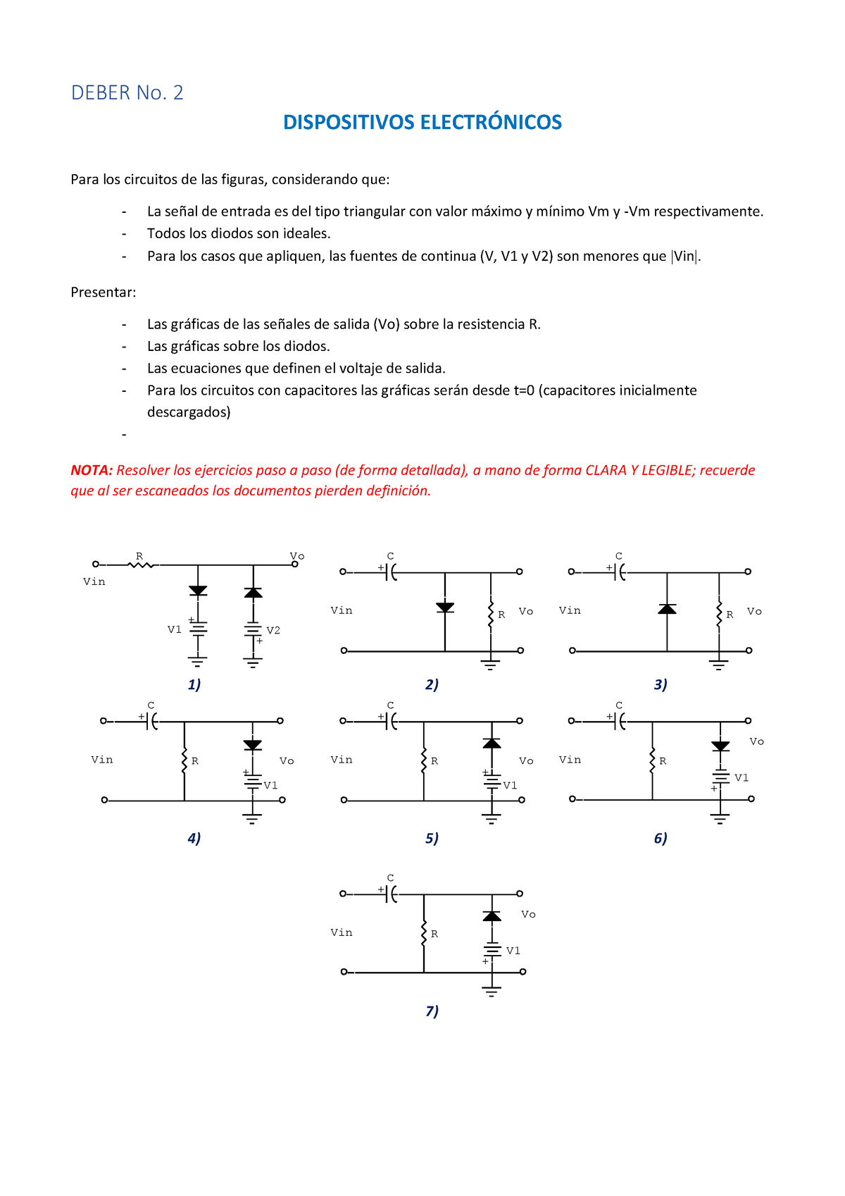 Deber No2 - DEBER No. 2 DISPOSITIVOS ELECTR”NICOS Para Los Circuitos De ...