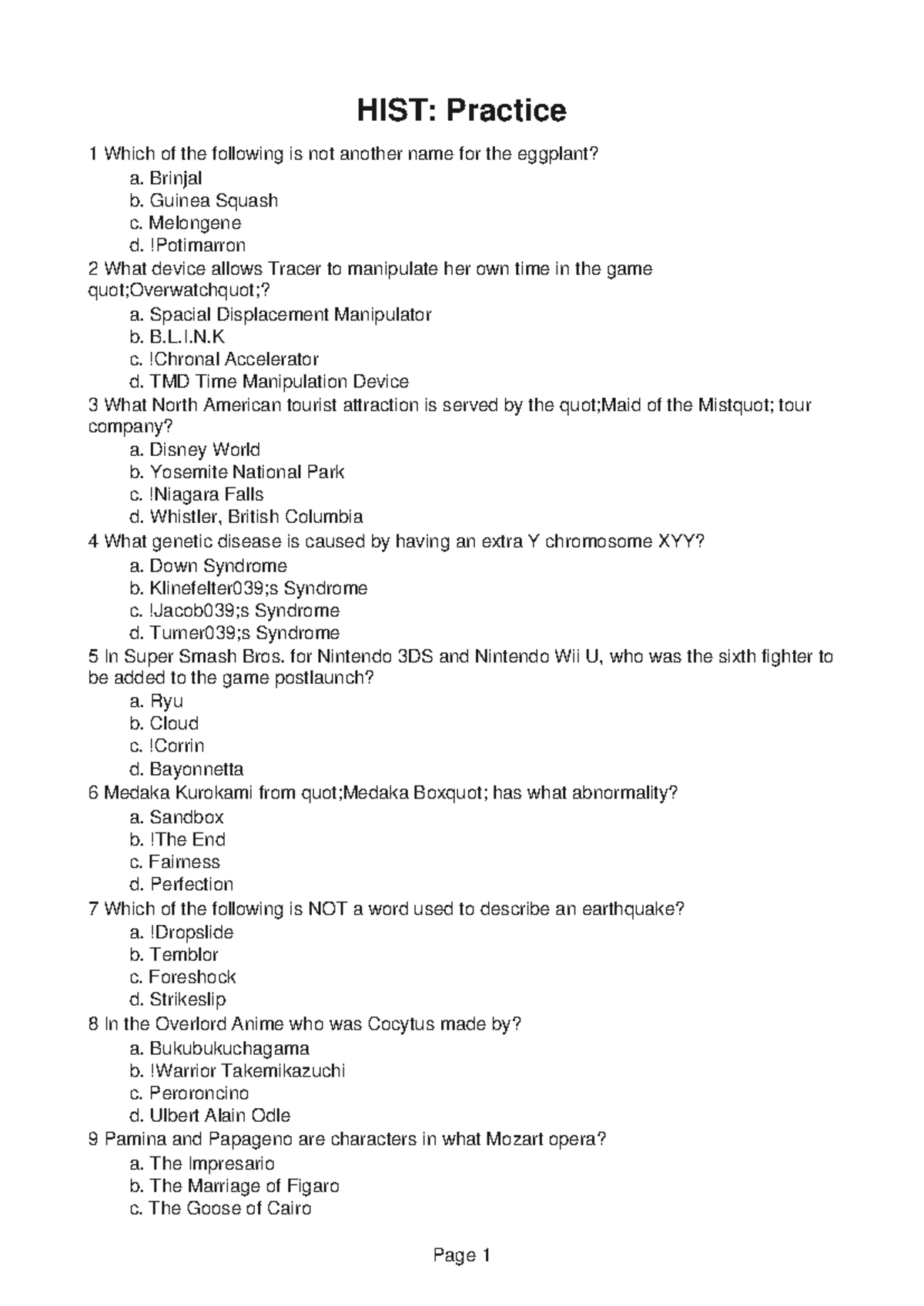 HIST226 Group Assignment 8 - HIST: Practice 1 Which of the following is ...
