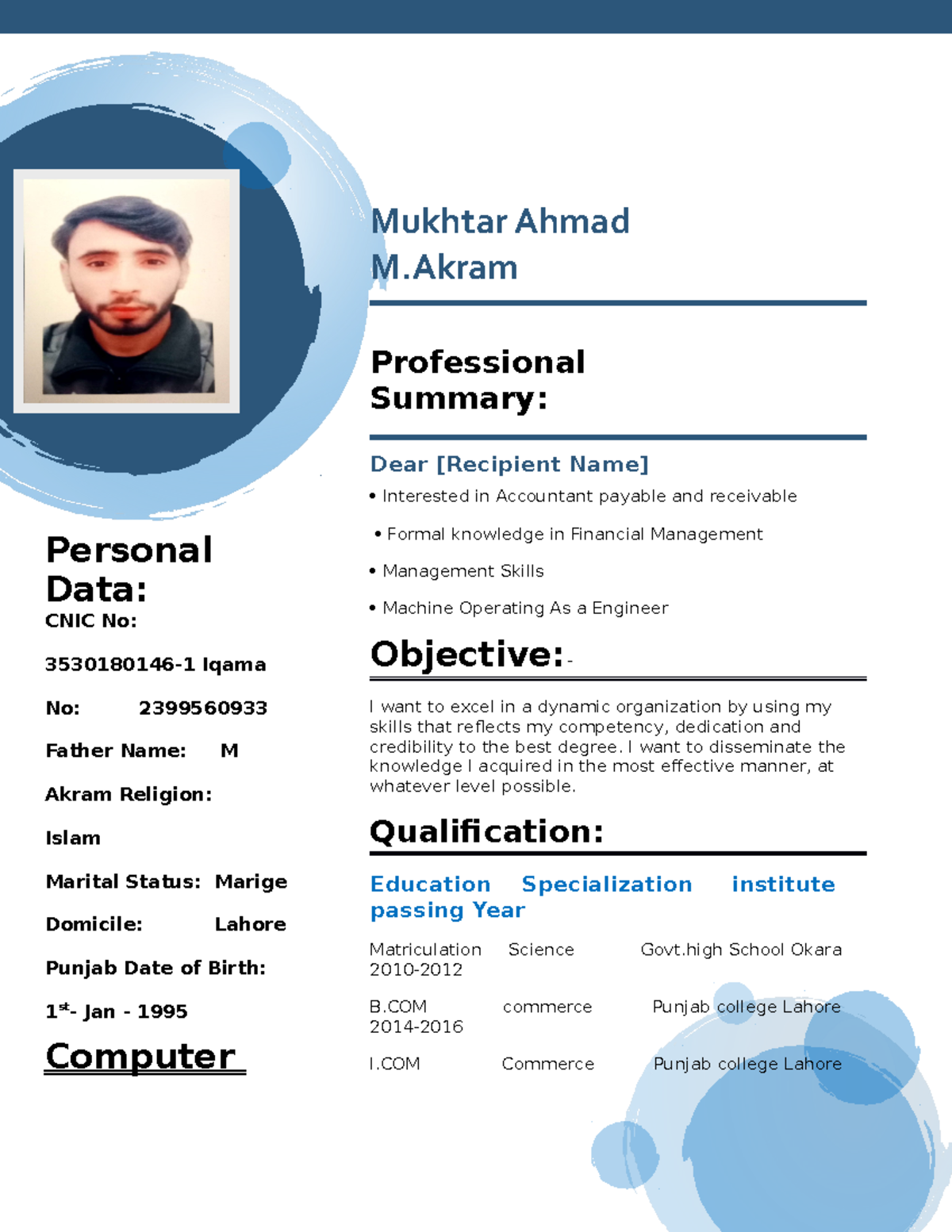 Mukhtar Ahmad CV - physical Mechanics - AWKUM - Studocu