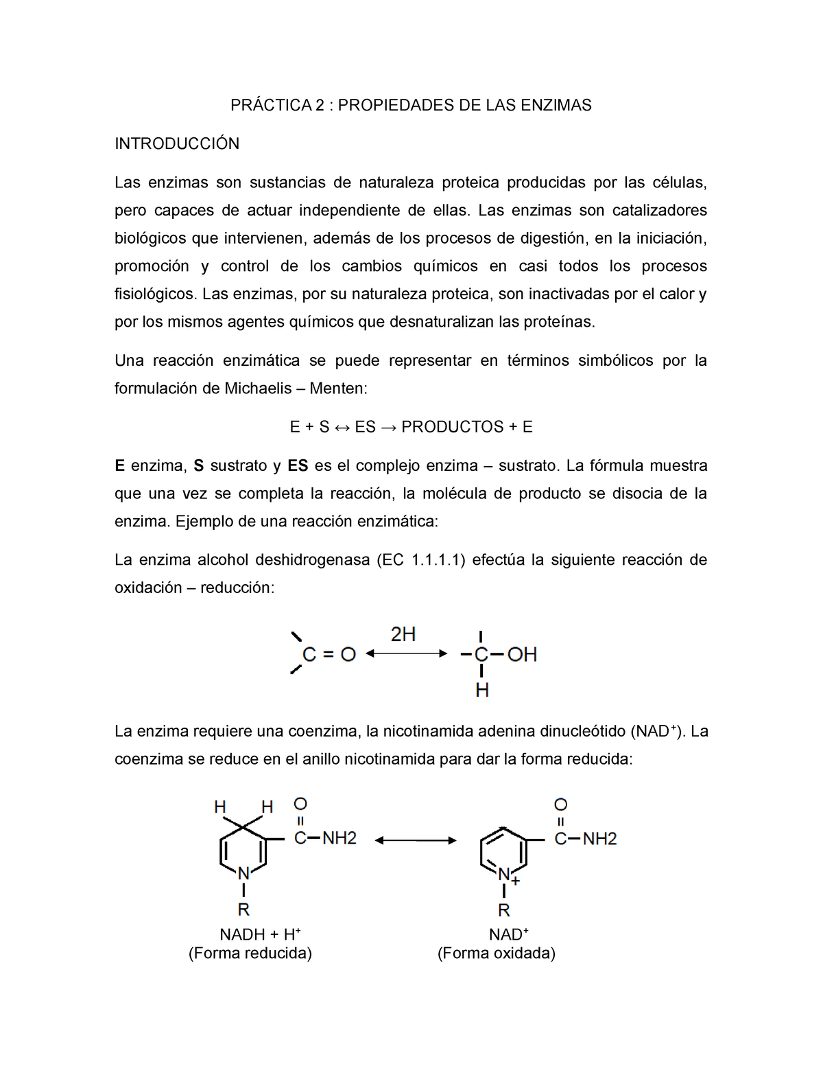 Propiedades De Las Enzimas Pr Ctica Propiedades De Las Enzimas Introducci N Las Enzimas