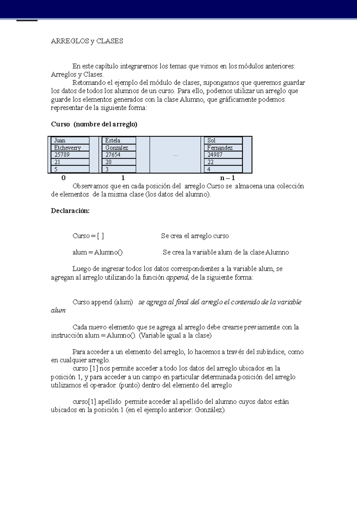 Teorico modulo XI - Ejercicios y practicas de python - ARREGLOS y ...