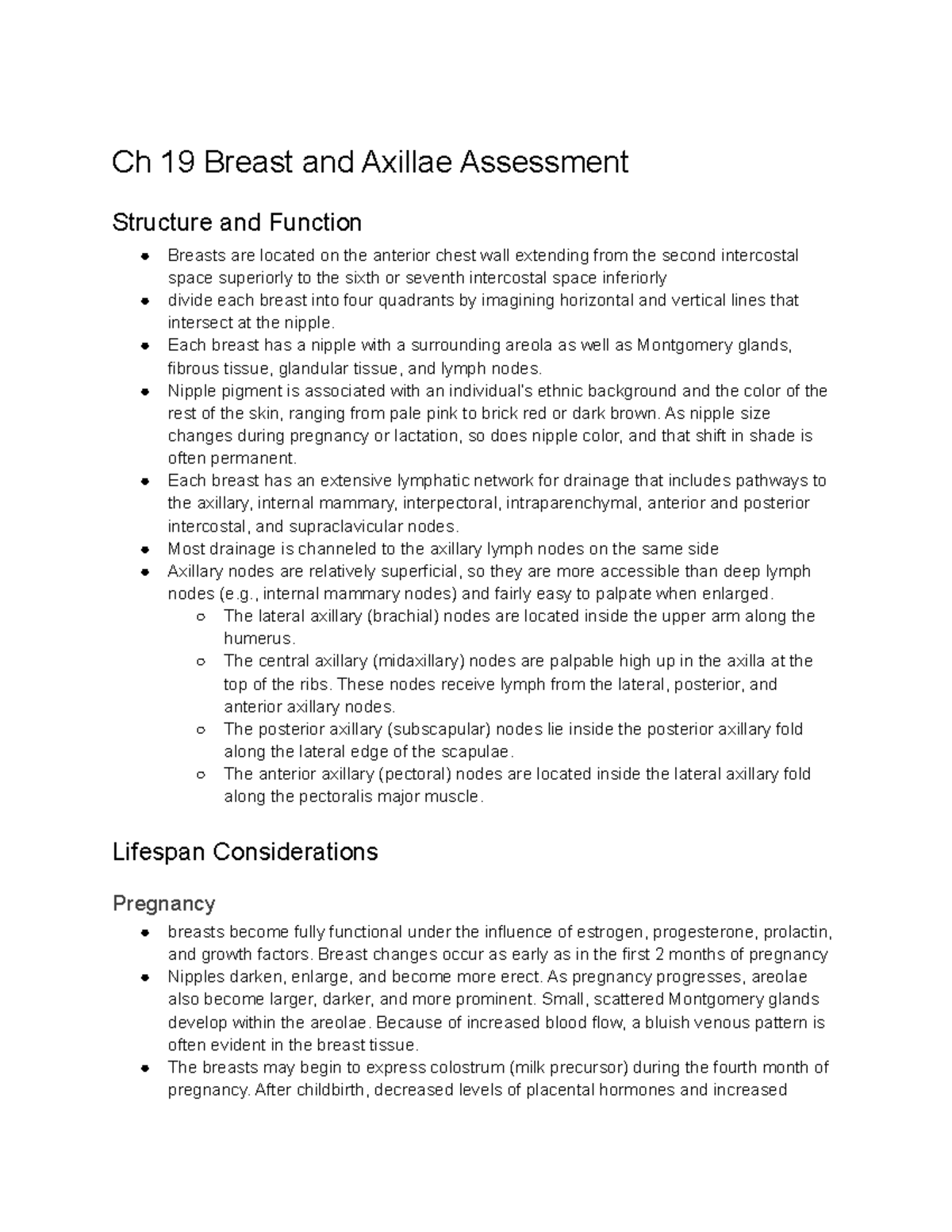 Ch 19 Breast and Axillae Assessment - Ch 19 Breast and Axillae ...