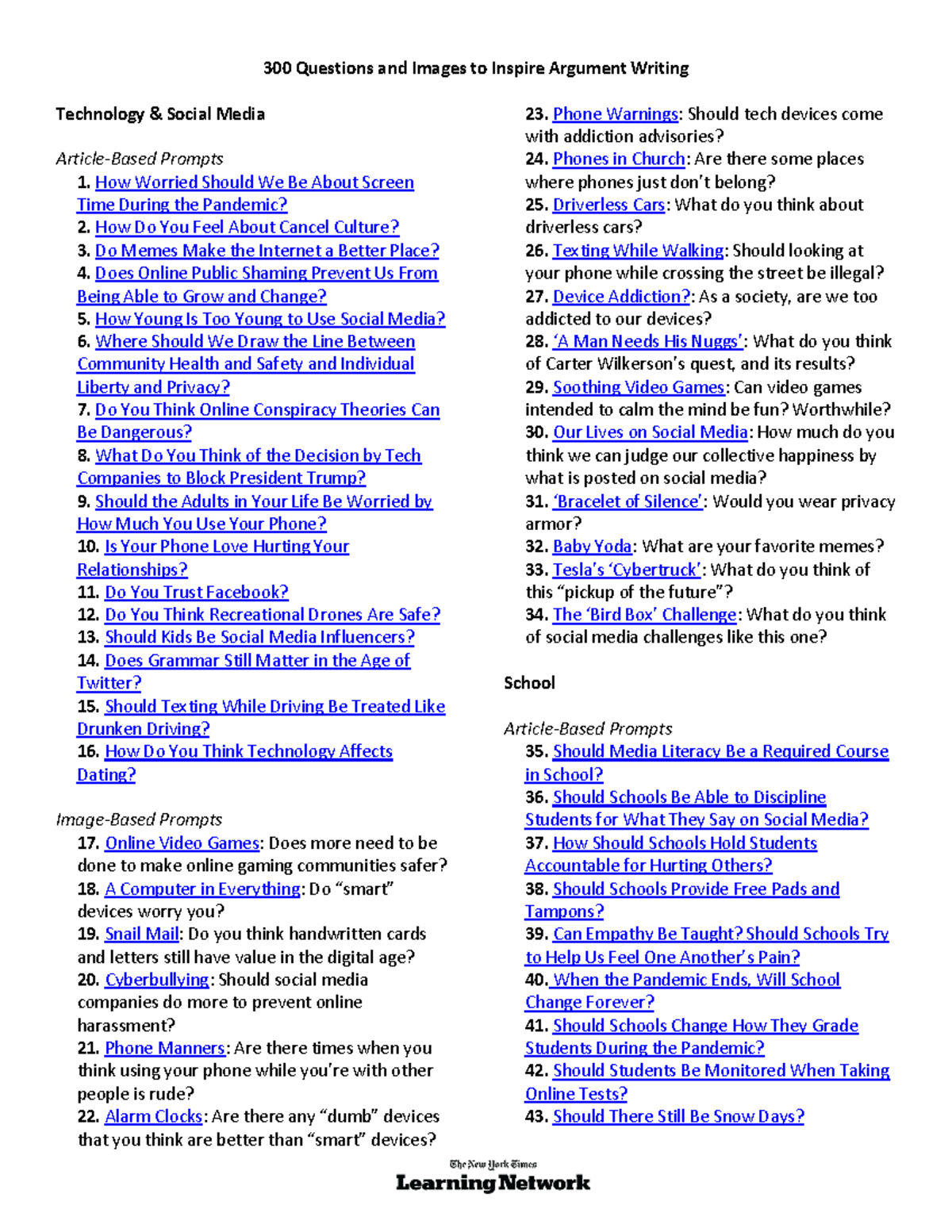 Full - N/A - 300 Questions and Images to Inspire Argument Writing ...