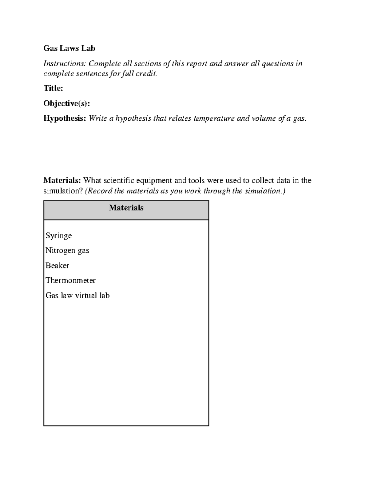 assignment gases online lab