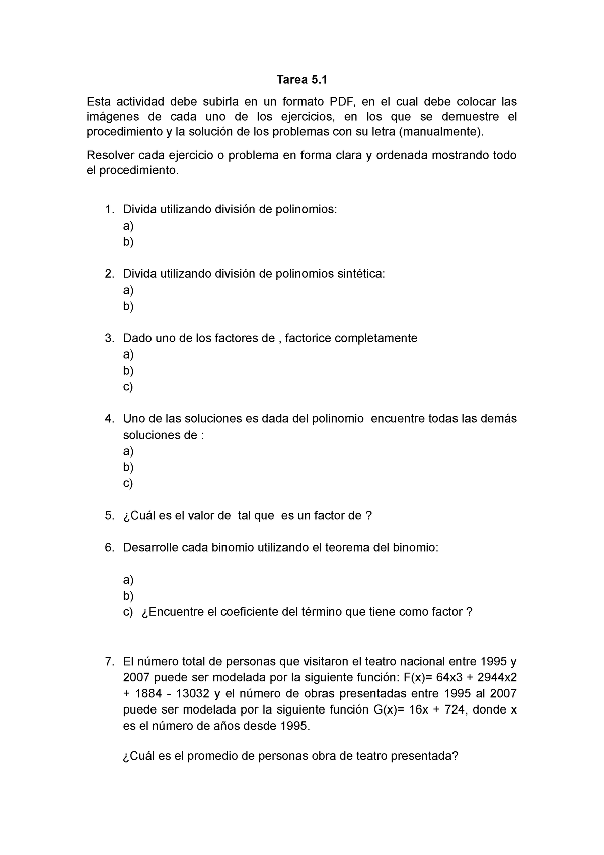 S5- Tarea 5.1 Act - AYUDA DE REPASO - Tarea 5. Esta Actividad Debe ...