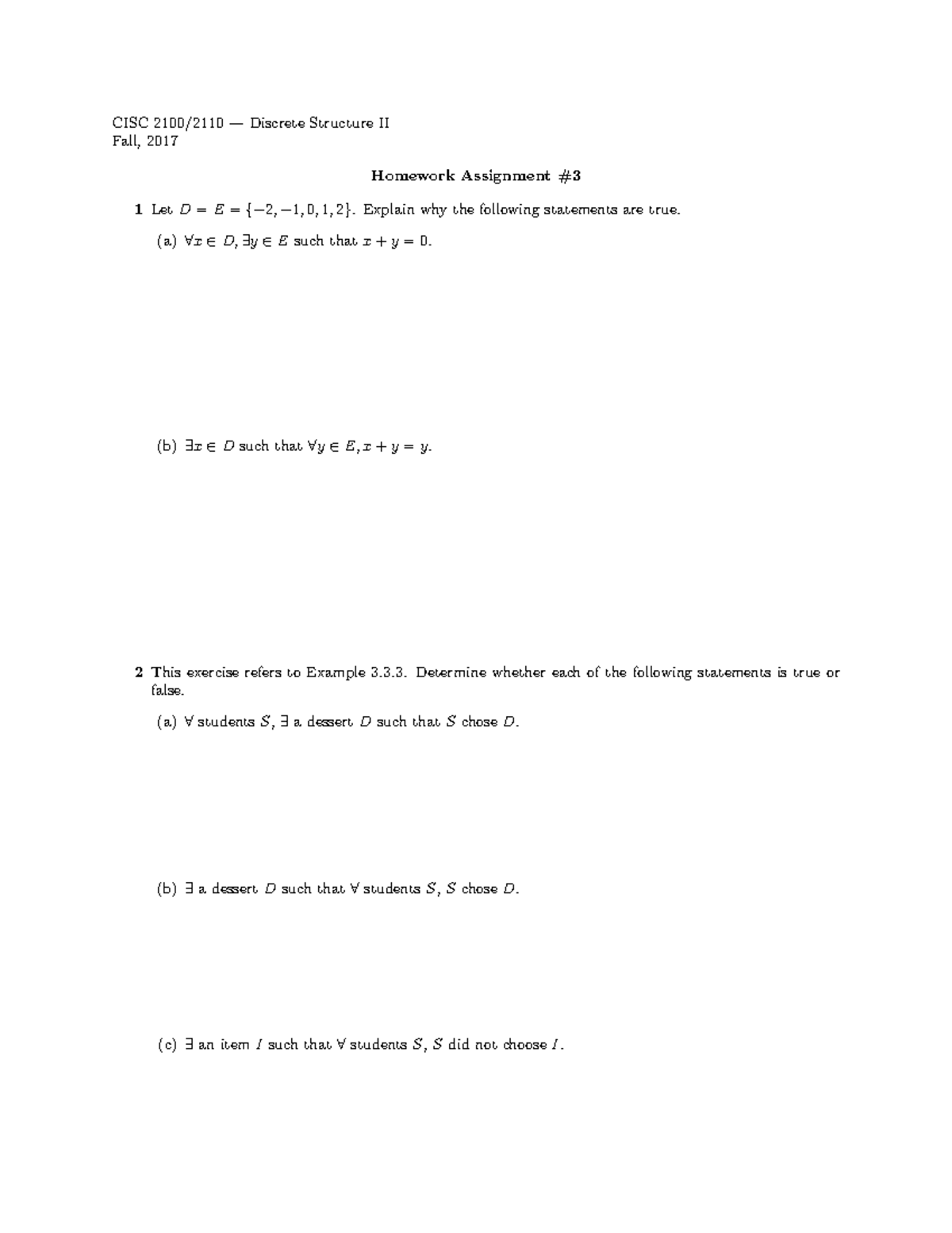 Homework Assignment #3 - CISC 2100/2110 — Discrete Structure II Fall ...