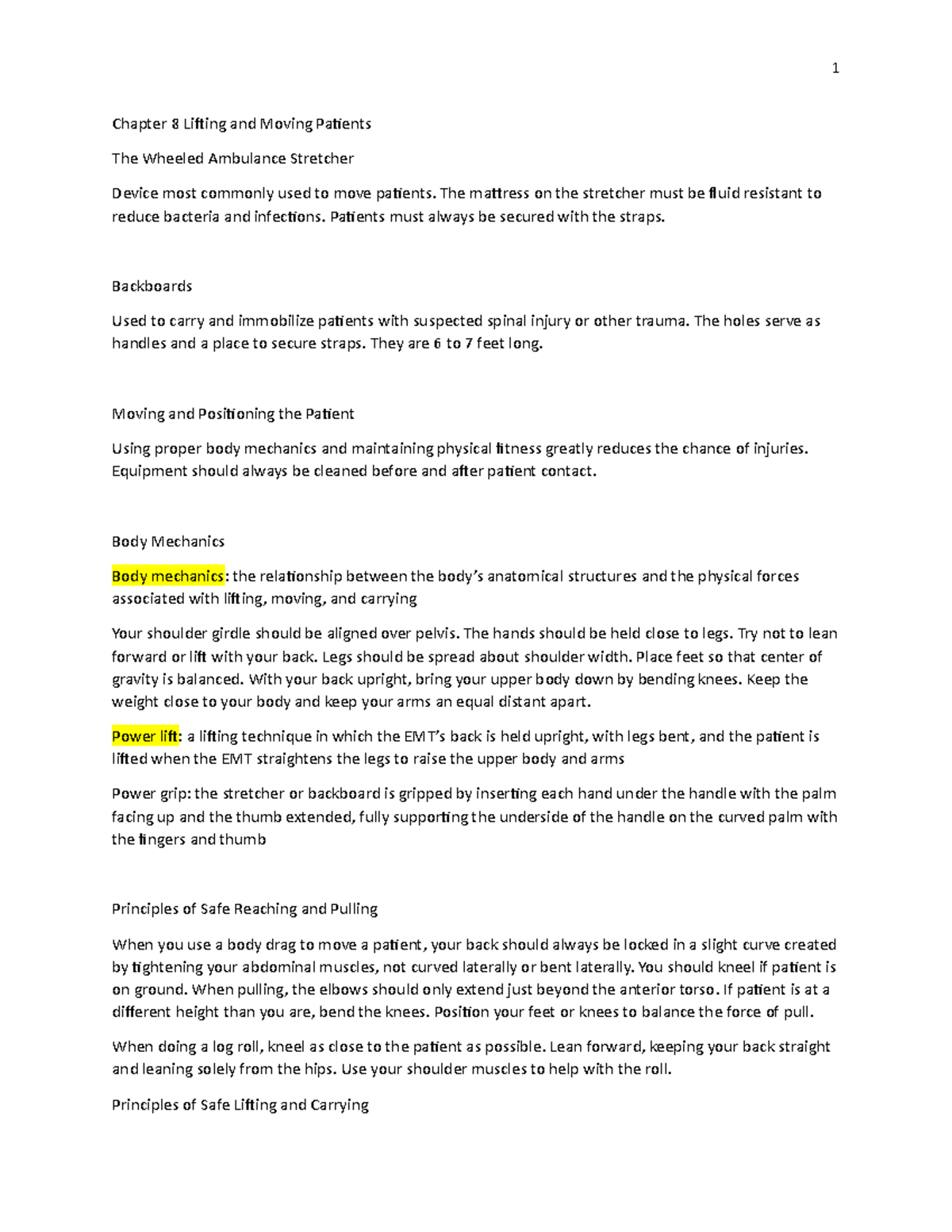 Chapter 8 Patient Moving and Lifting Chapter 8 Lifting and Moving