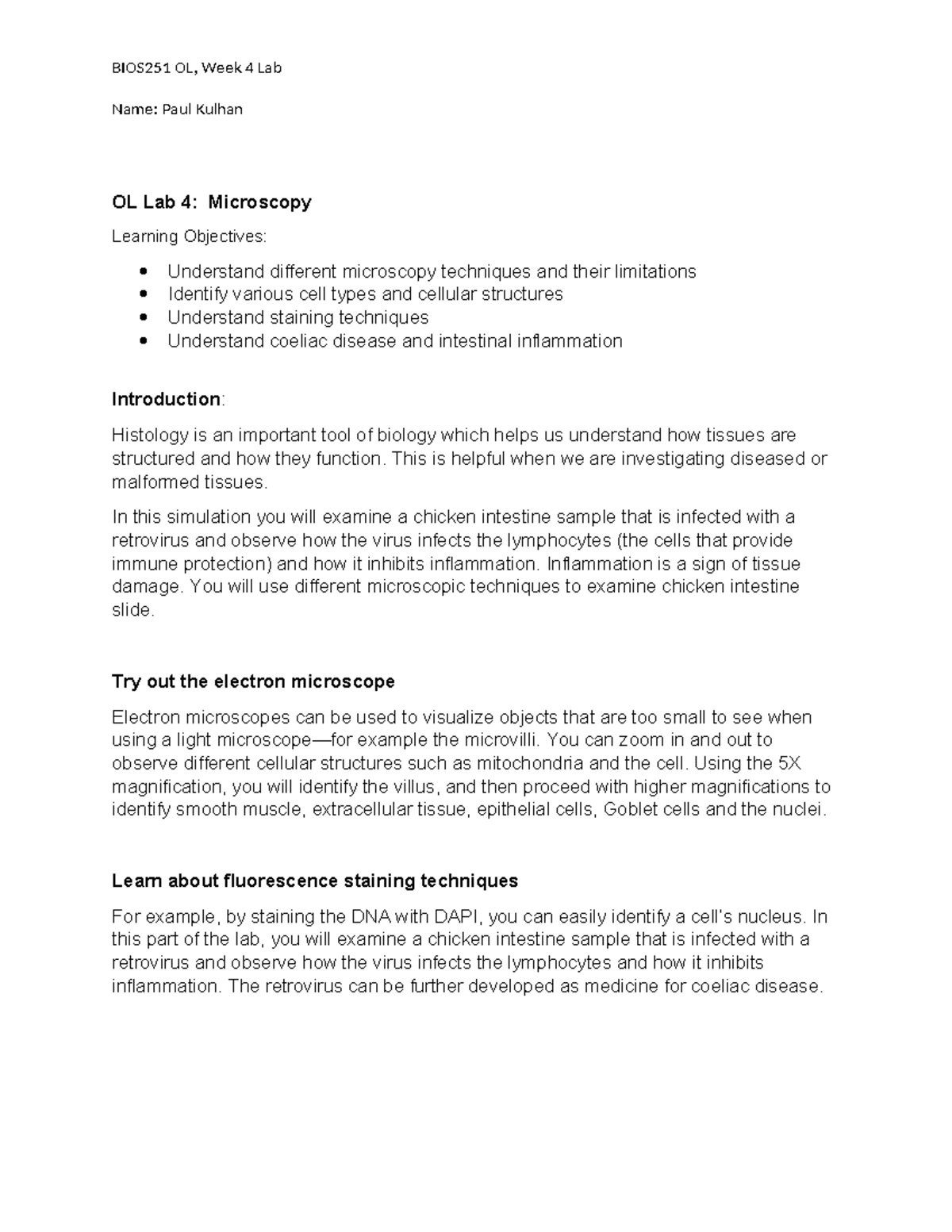 Paul. Kulhan Final LABS BIOS251 Online Labs Week 4 Microscopy Lab ...