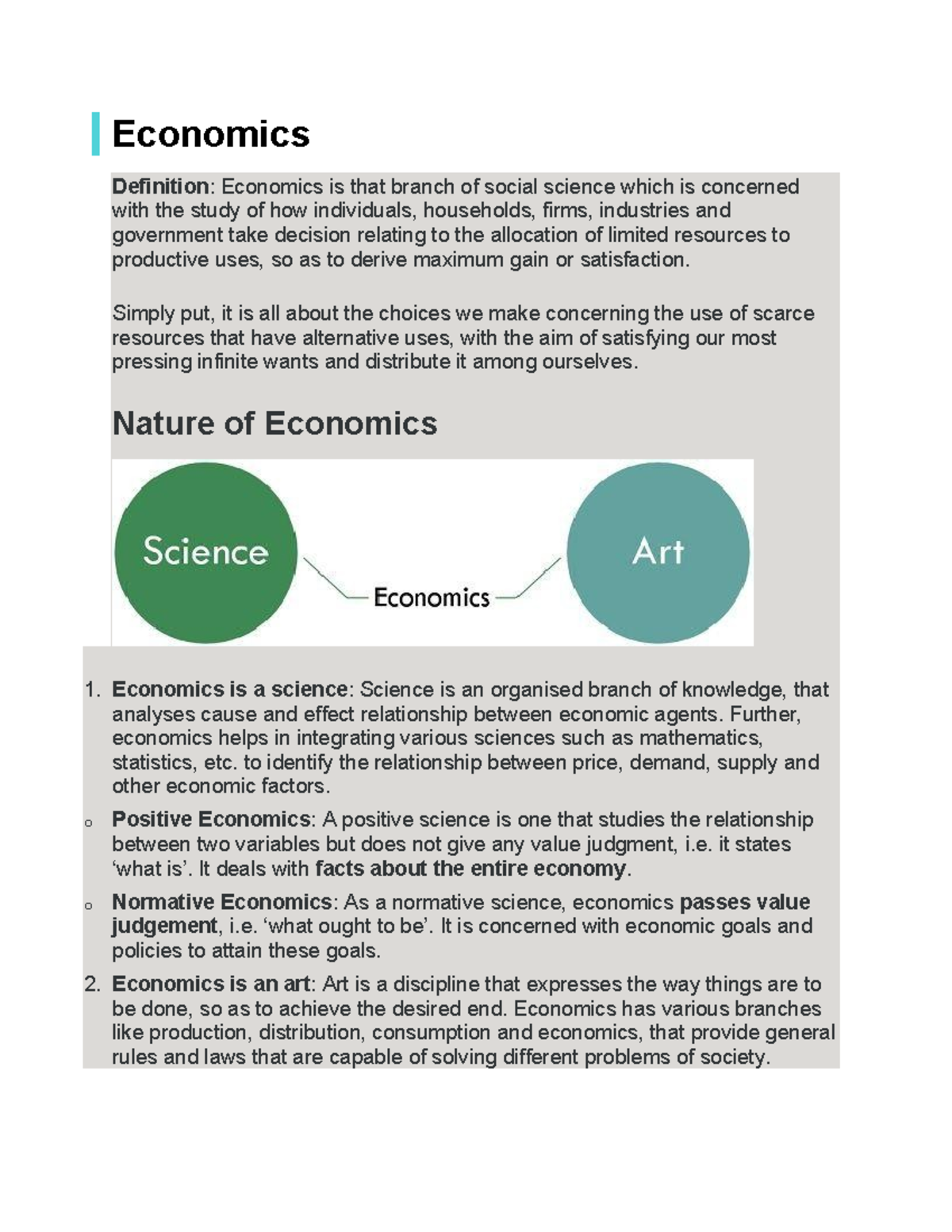 Introduction-of-Economics - Economics Definition: Economics is that ...