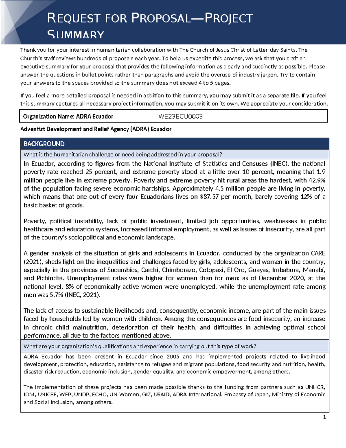 Executive Summary RFP for Humanitarian (2023) VF (6) - Thank you for ...