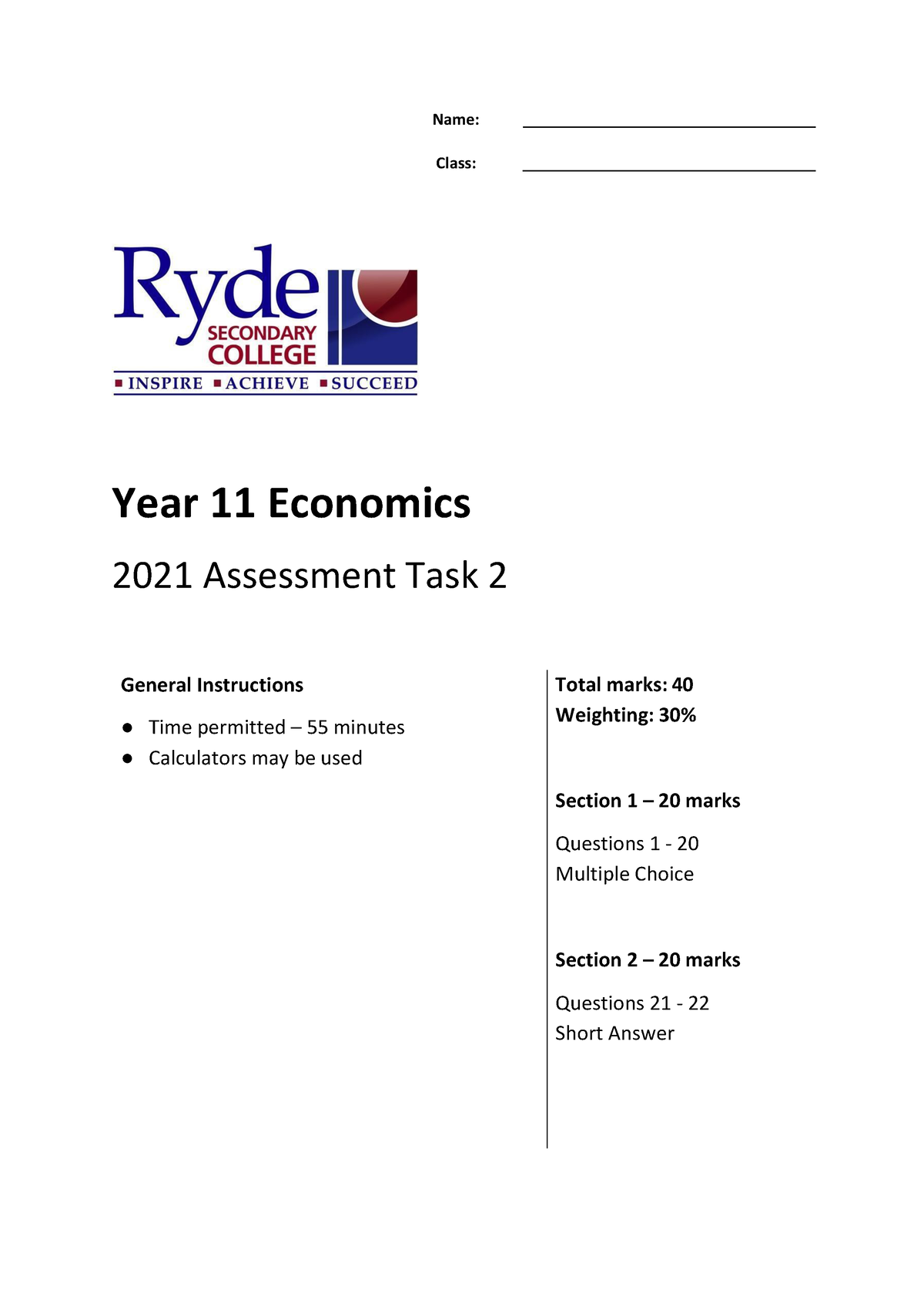 economics assignment grade 11 term 2