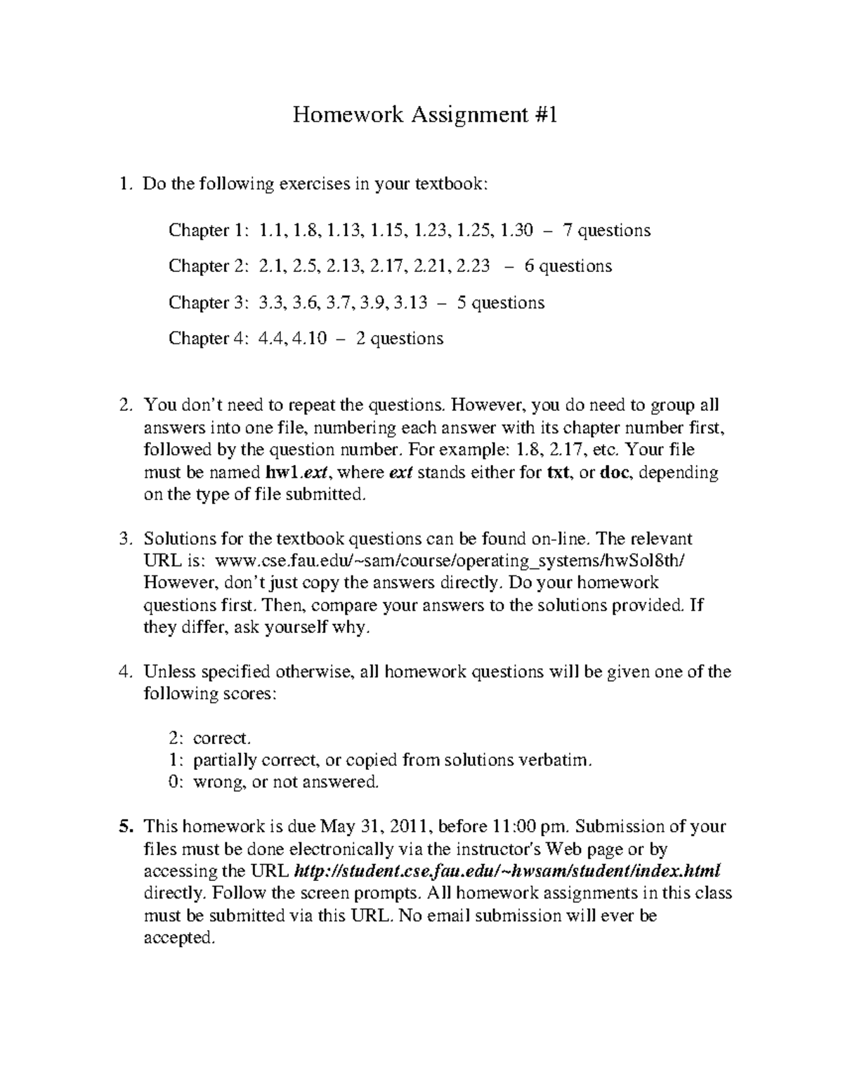 Homework Assignment 1 - Homework Assignment Do The Following Exercises ...