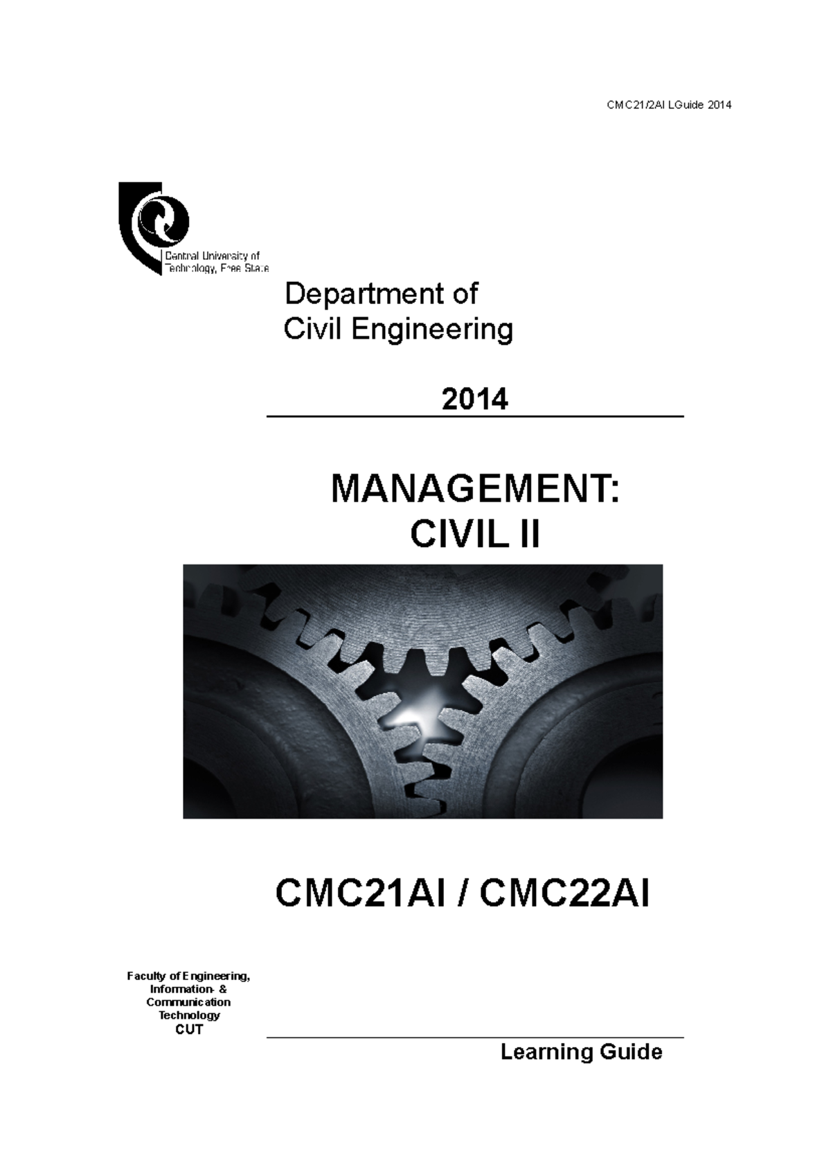 Learning Guide CMC22AI S2 2014 - CMC21/2AI LGuide 2014 Department of ...